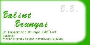 balint brunyai business card